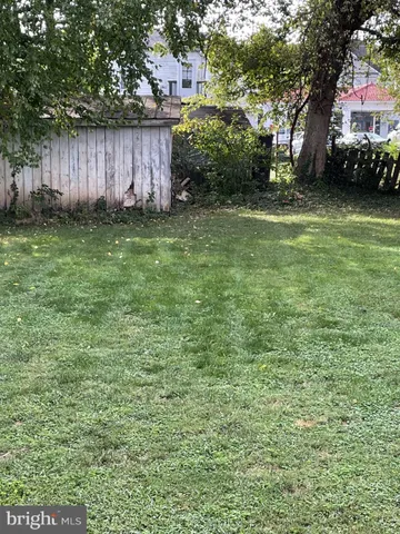 a view of a yard with a tree