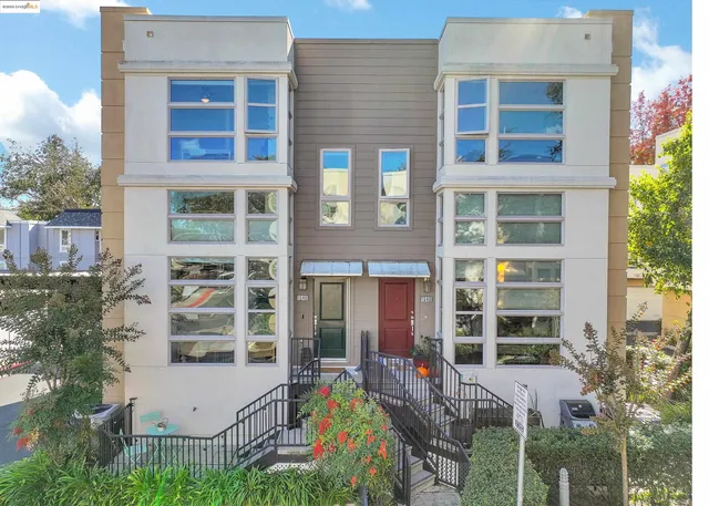 front view of a building with a yard