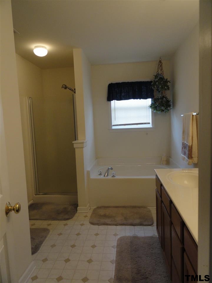 904 Morning Still Court Rolesville, NC 27571 - Photo 17 of 25 a bathroom with a sink and a mirror