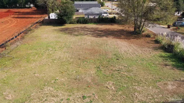 a view of a street with houses