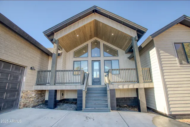 a front view of a house with balcony