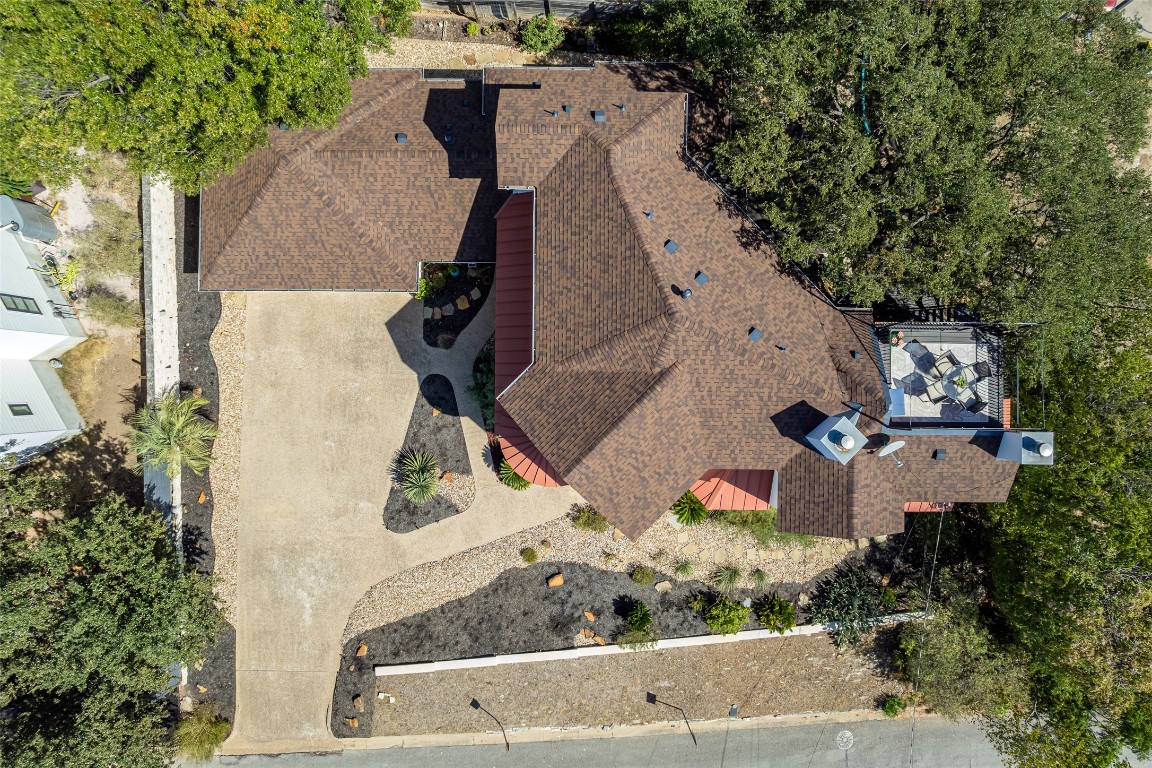 1300 Bluff Street Austin, TX 78704 - Photo 35 of 36 an aerial view of a house with a yard and large tree