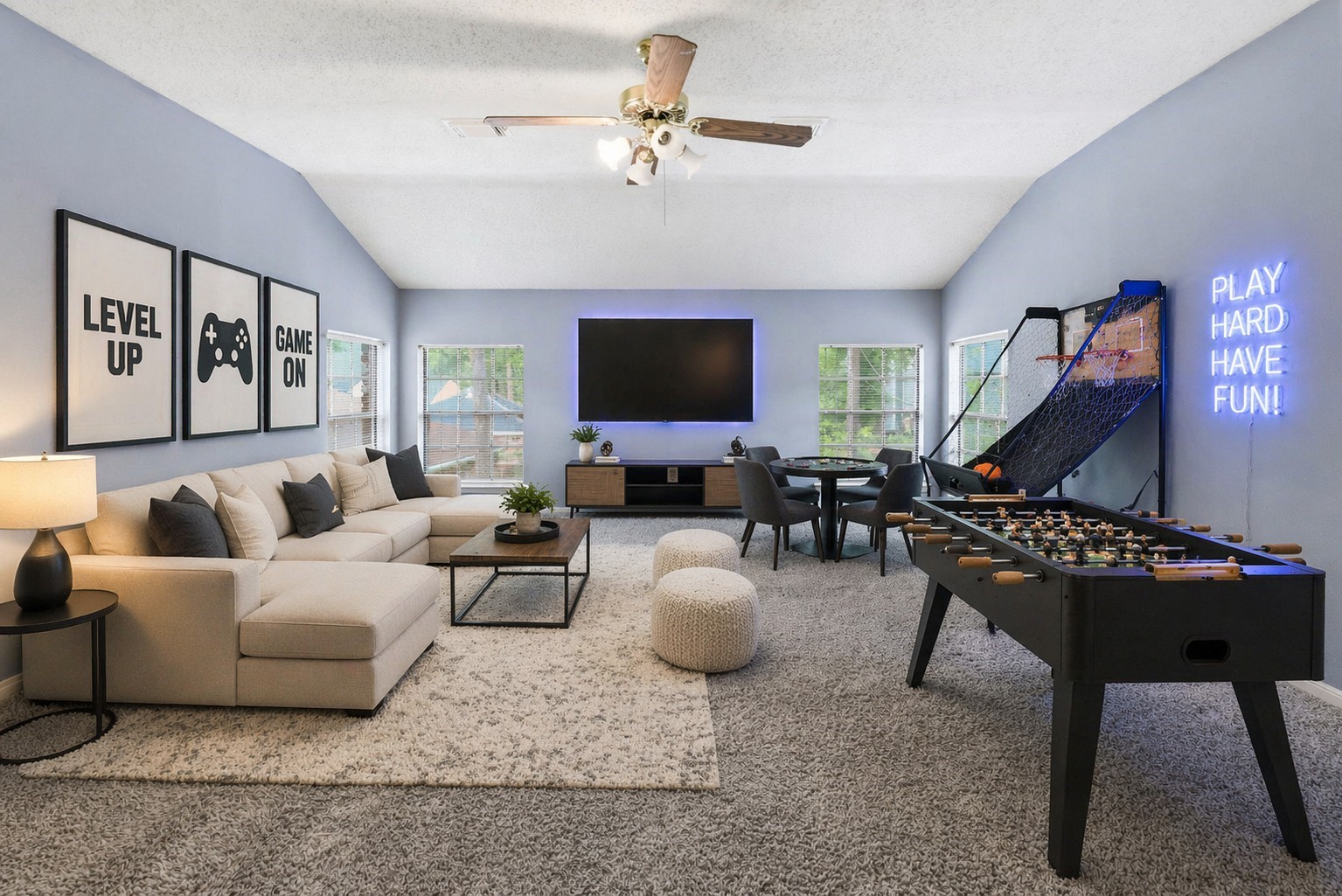 2726 Alderleaf Place Spring, TX 77388 - Photo 26 of 36 **STAGED GAMEROOM!