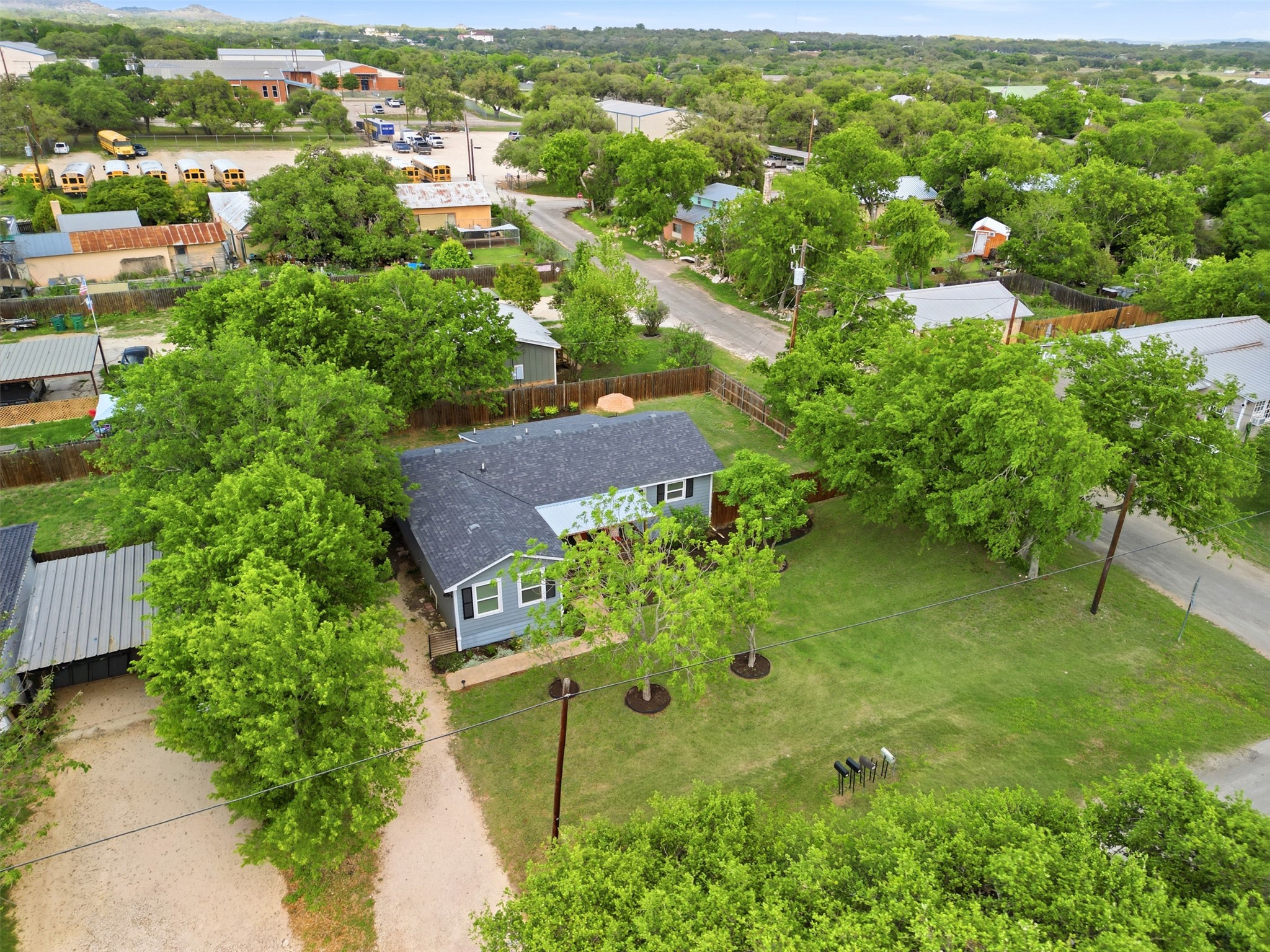 700 9th Street Blanco, TX 78606 - Photo 33 of 33 an aerial view of residential houses with outdoor space and trees
