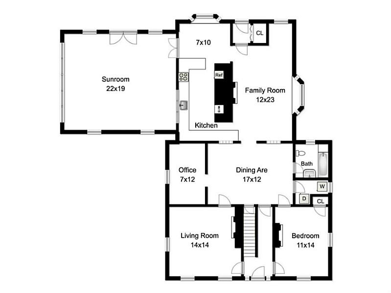 531 Puncatest Neck Road Tiverton, RI 02878 - Photo 24 of 25 1st Floor Plan.