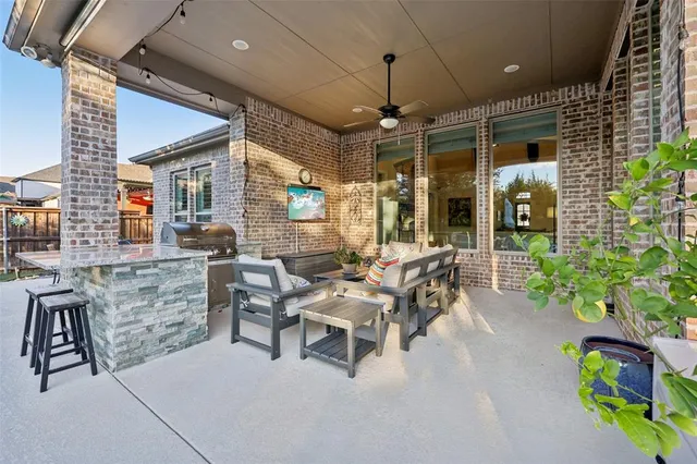 a outdoor space with lots of table and chairs