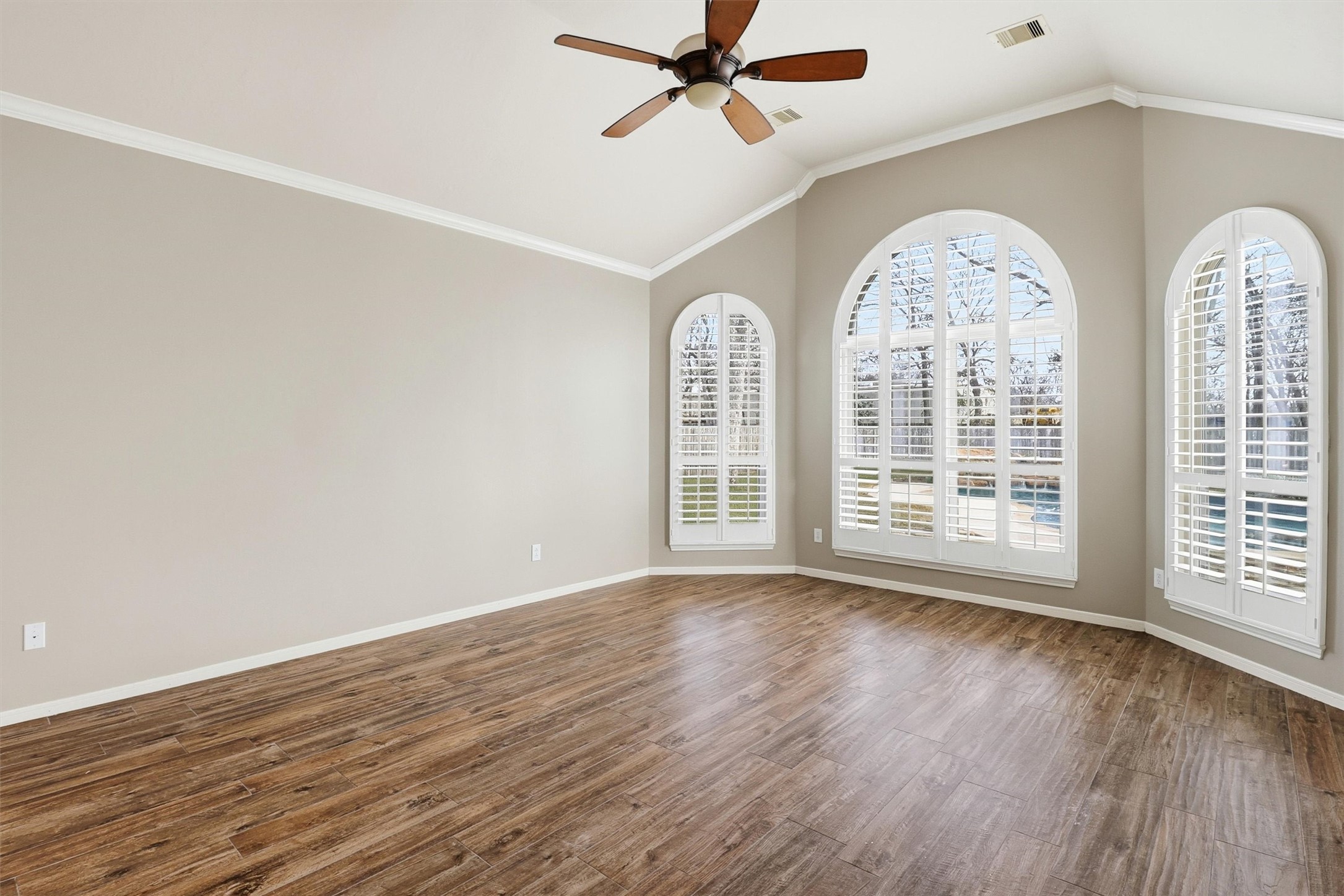 3602 River Bend Drive Rosenberg, TX 77471 - Photo 29 of 49 a view of empty room with wooden floor and fan