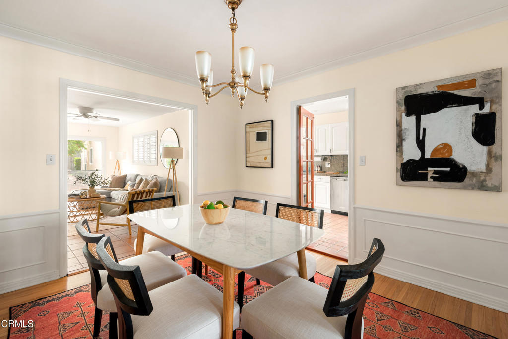 1587 North Harding Avenue Pasadena, CA 91104 - Photo 10 of 37 a view of a dining room with furniture and wooden floor