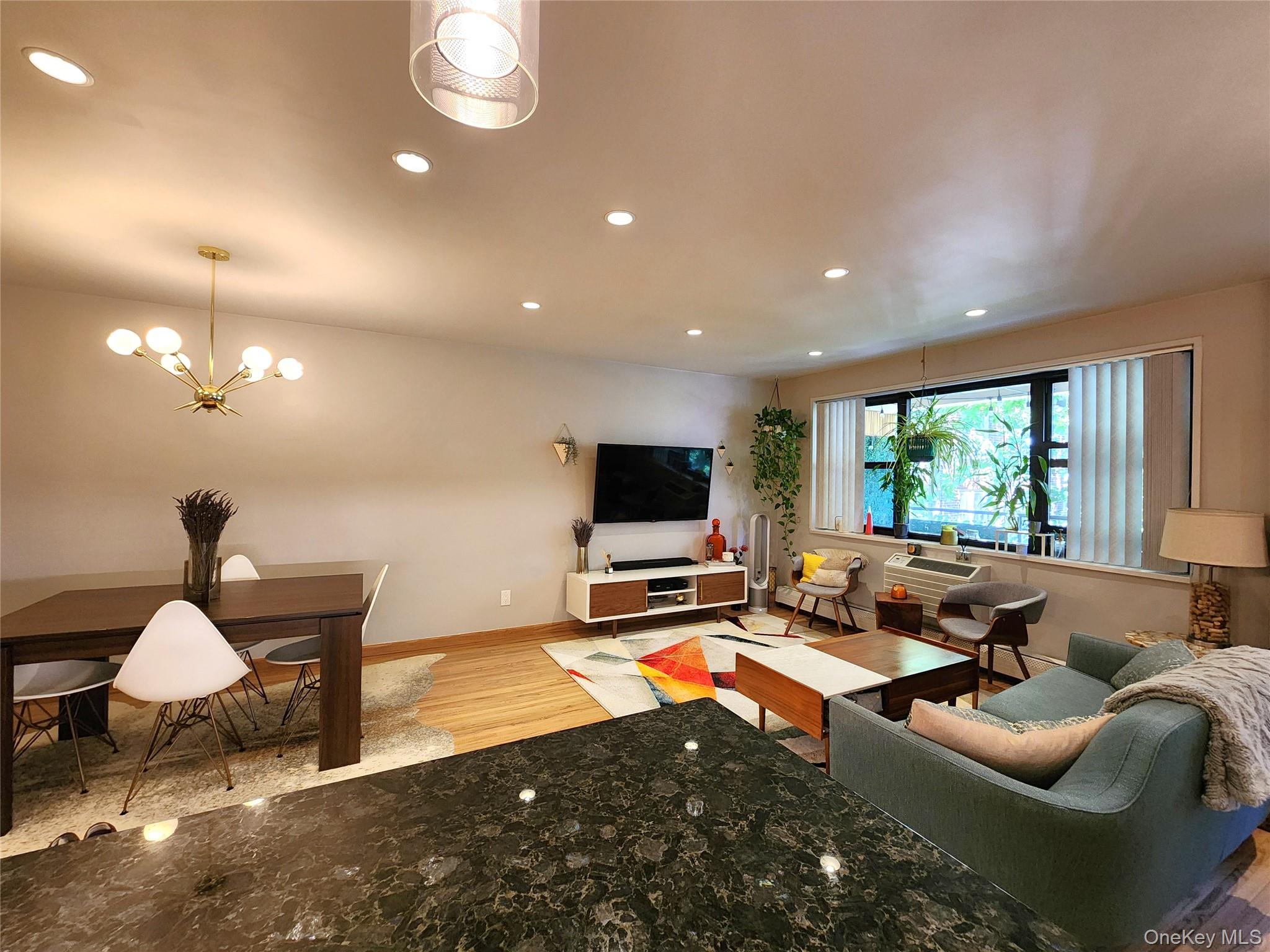 25 Park Place, Unit 3R Great Neck, NY 11021 - Photo 7 of 18 a living room with furniture and a flat screen tv