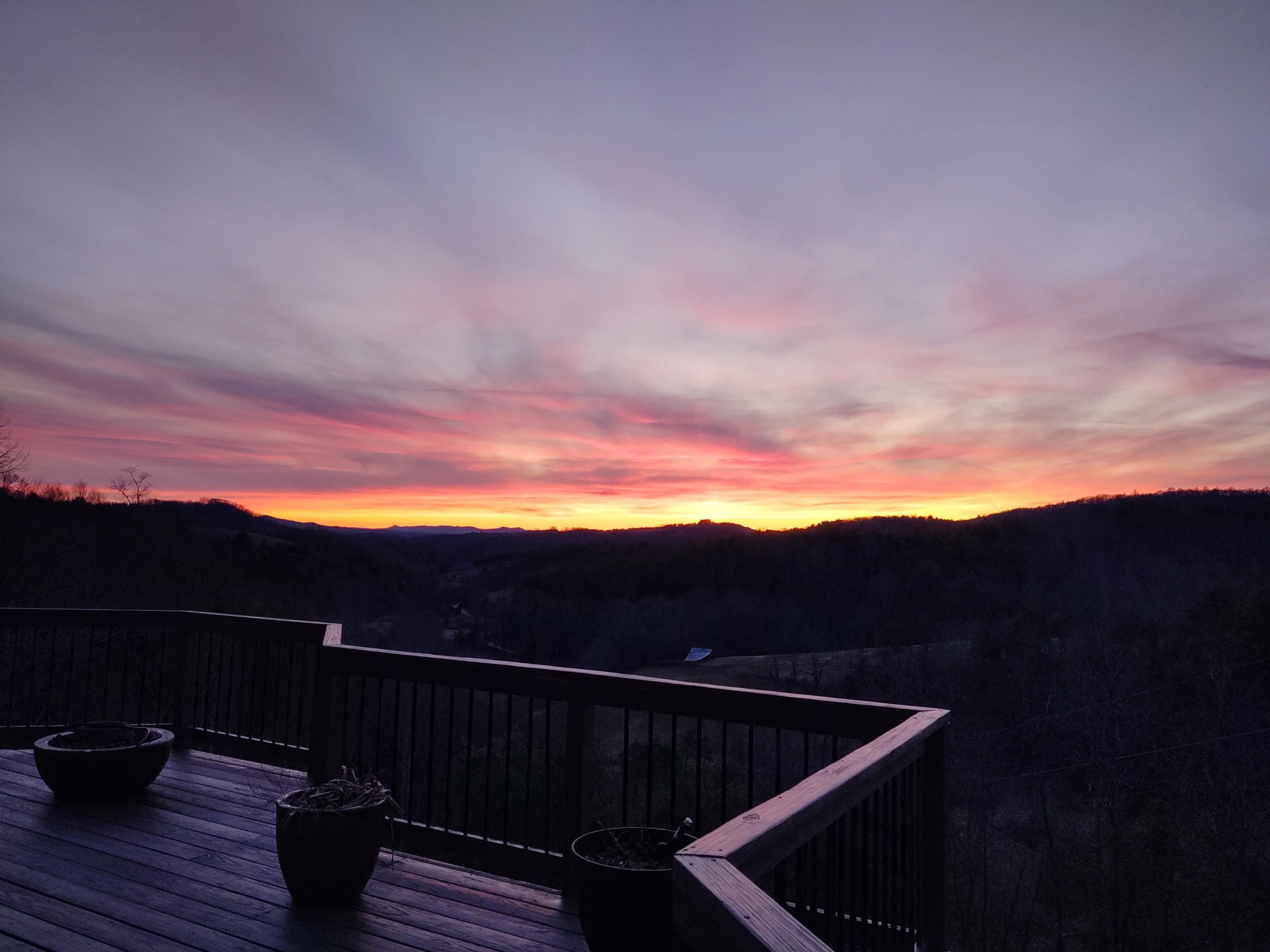 449 Laurel Creek Road Northeast Pilot, VA 24138 - Photo 19 of 72 449 Laurel Creek sunset from the deck vi