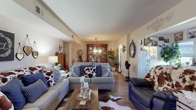 a living room with furniture and a couch