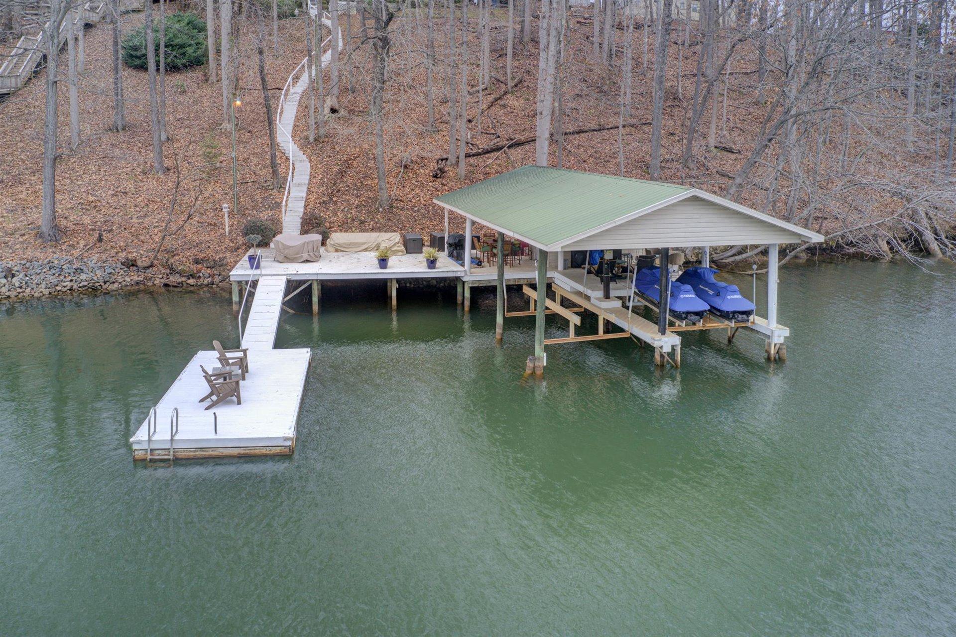 232 Munsons Road Penhook, VA 24137 - Photo 3 of 50 an aerial view of a house with outdoor space lake view