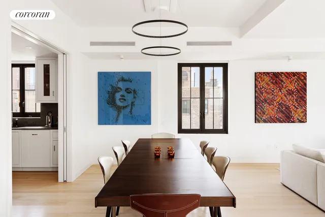 a view of a dining room and livingroom