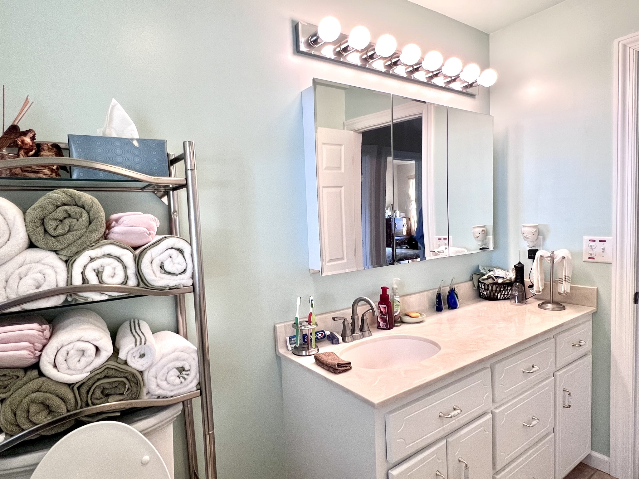 285 Spring Creek Road Lawrenceburg, TN 38464 - Photo 37 of 45 a bathroom with a sink a vanity and a mirror