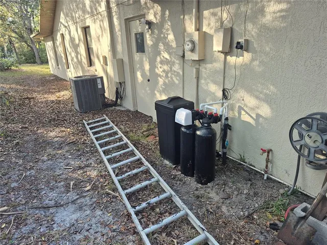 a view of a backyard of a house