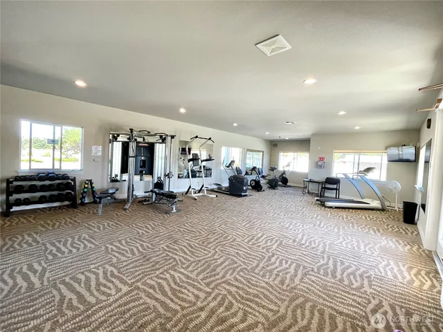 an aerial view of a house with swimming pool