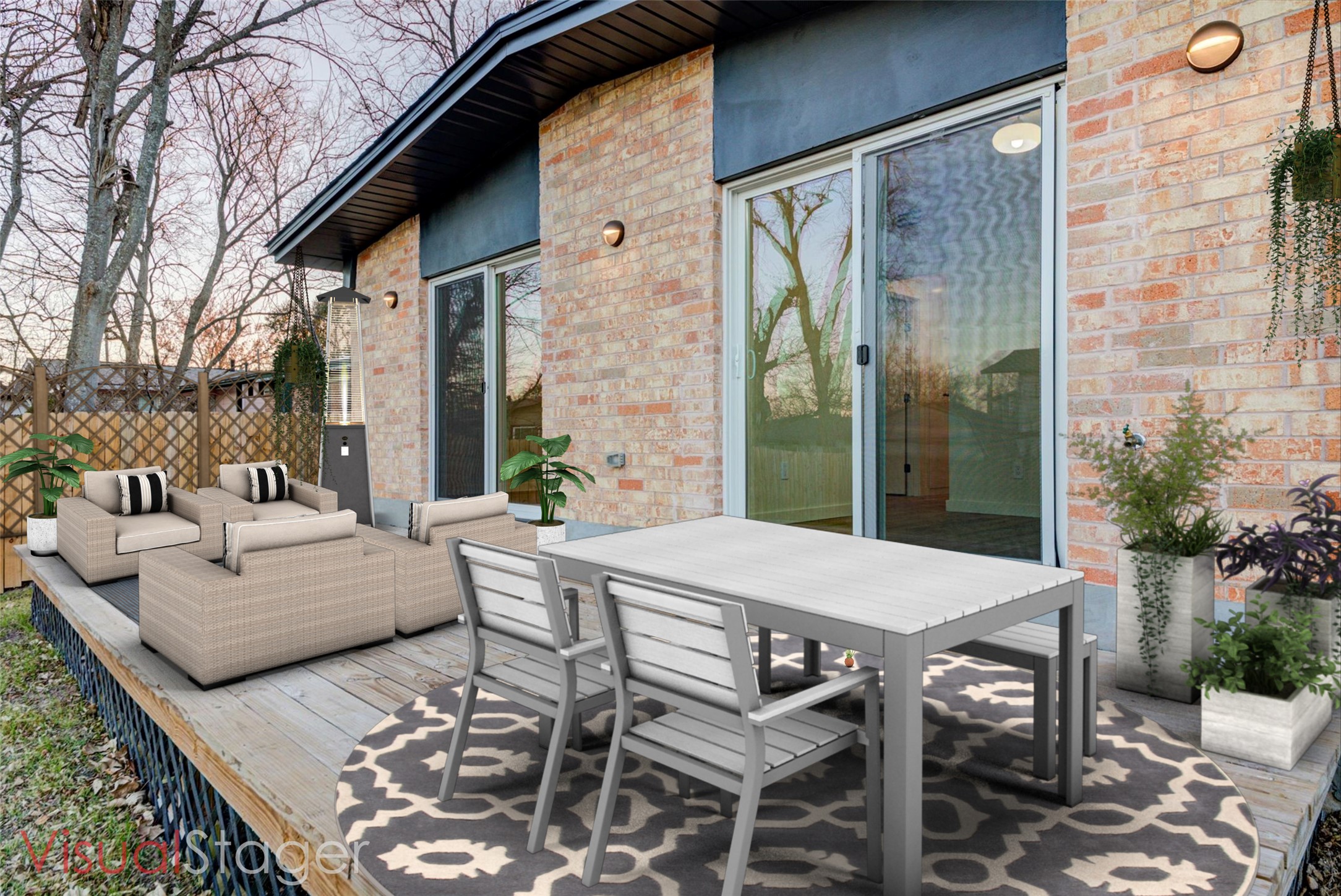 1719 Meander Drive Austin, TX 78721 - Photo 23 of 29 a view of a patio with a table and chairs and potted plants