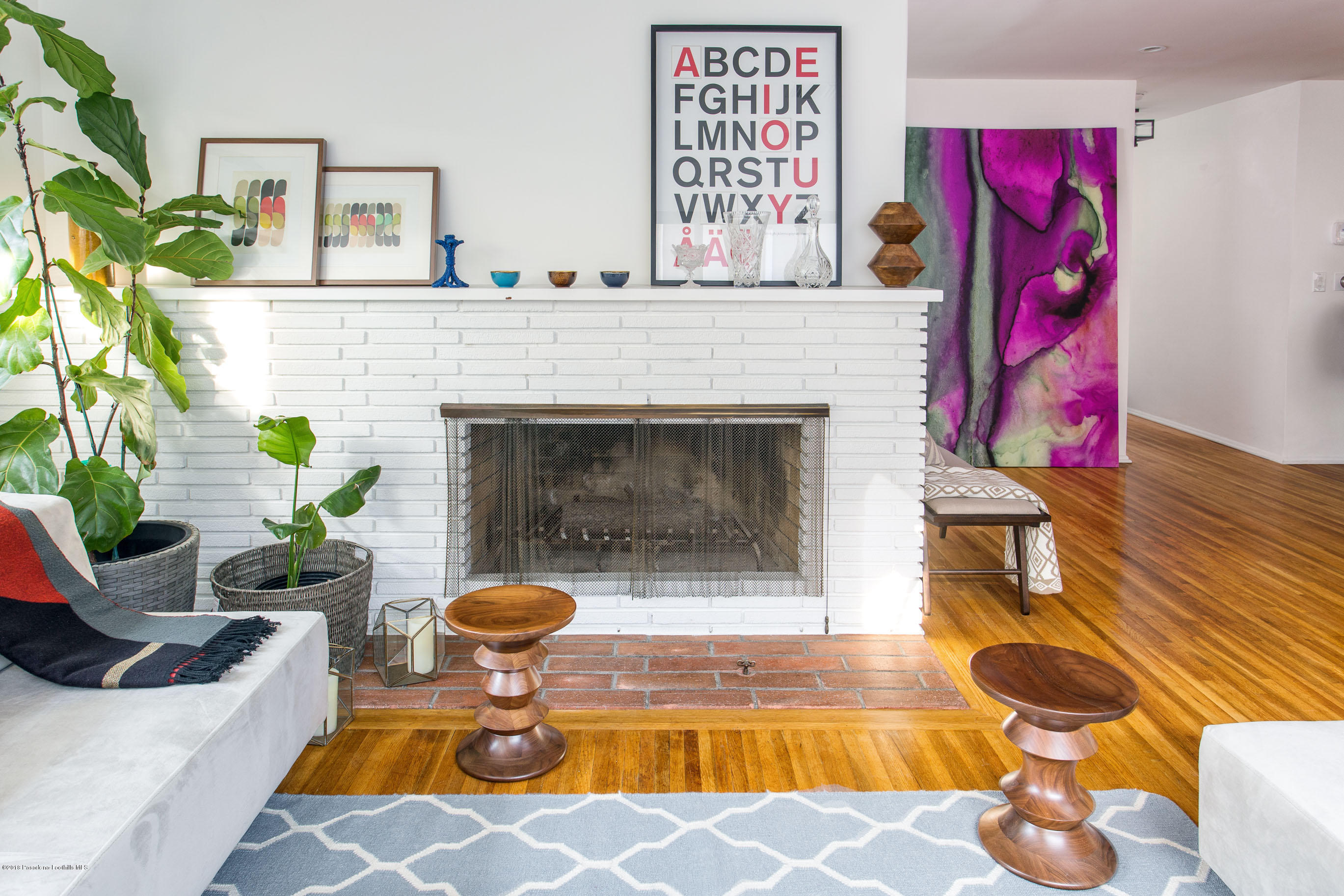 3610 Hampton Road Pasadena, CA 91107 - Photo 6 of 27 a living room with furniture and a fireplace