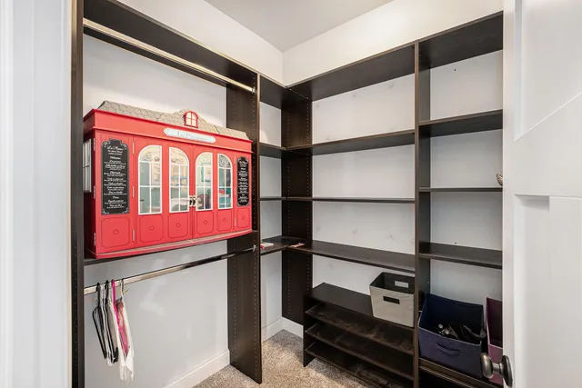 a view of a room with rack on the wall