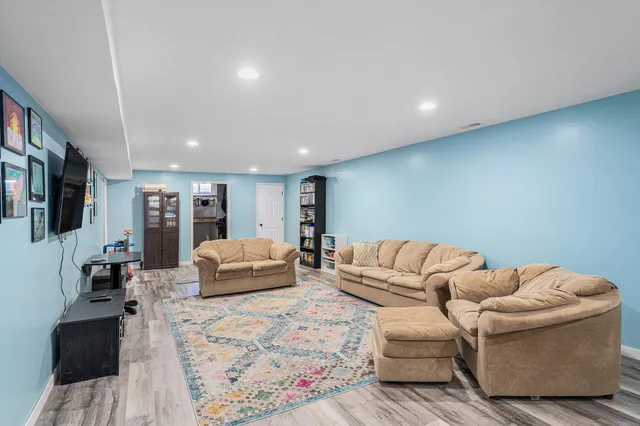 a living room with furniture and a couch