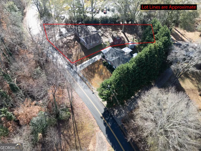 an aerial view of multiple house