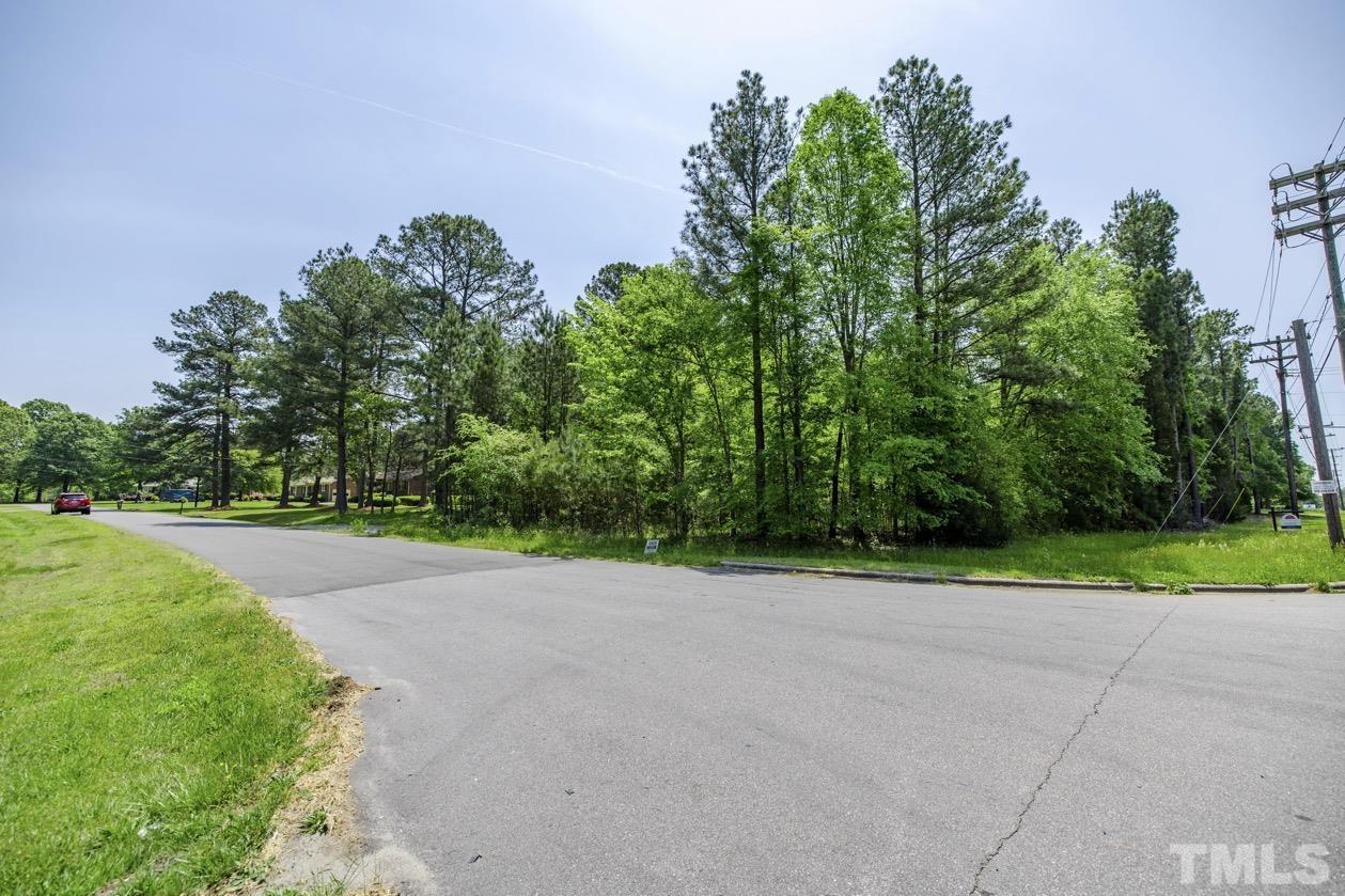 102 Mickey Circle Durham, NC 27712 - Photo 8 of 16 a view of a road with a yard and trees in the background