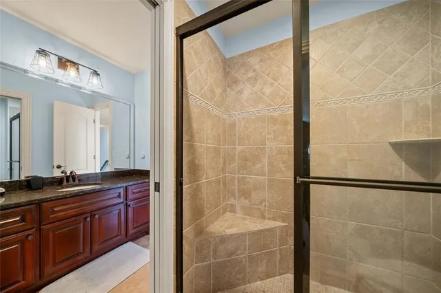 an outdoor view of house with outdoor seating