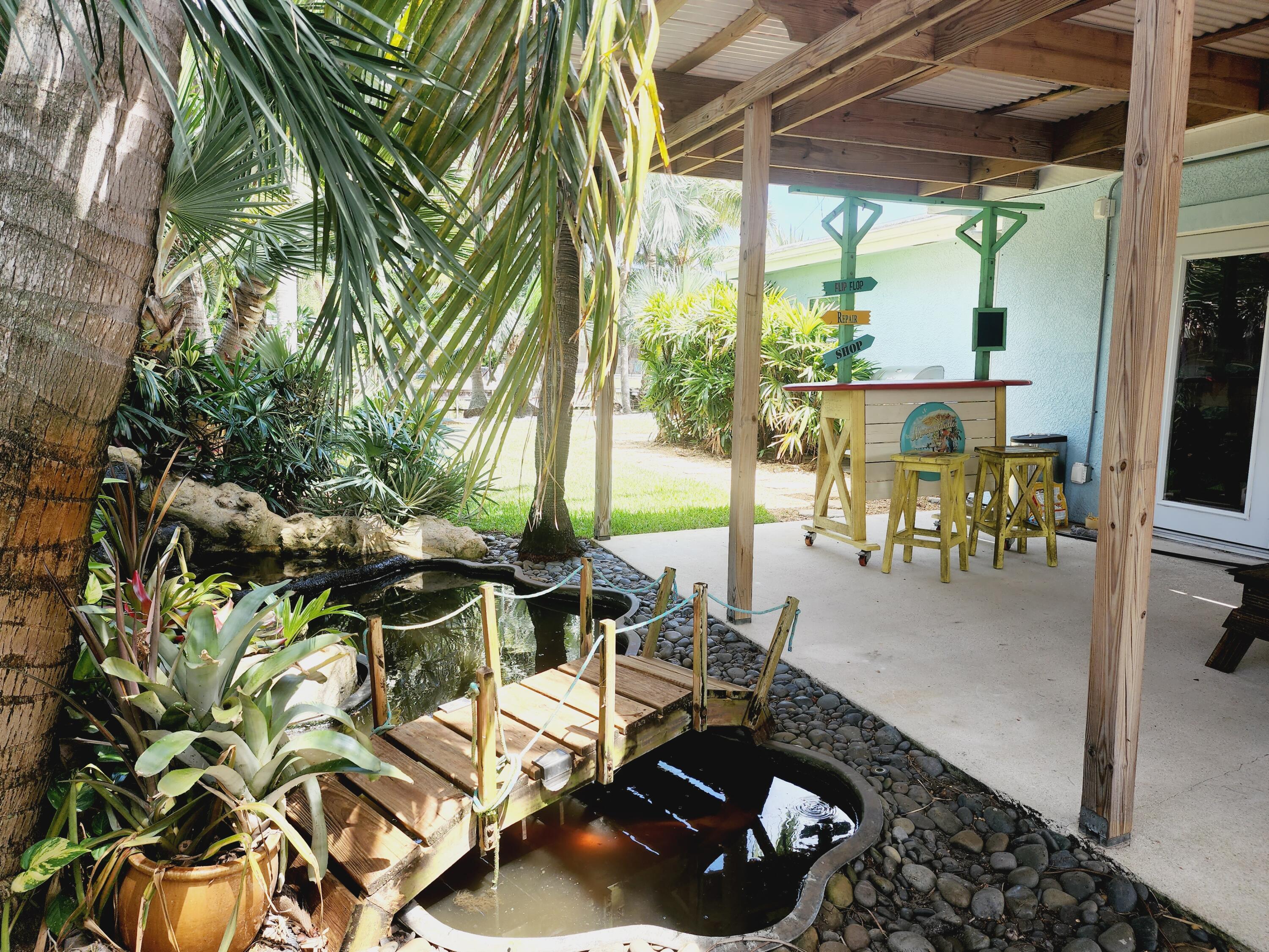 koi pond and bar