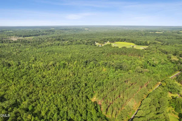 a view of a field with an ocean