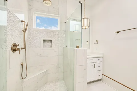 a bathroom with a shower