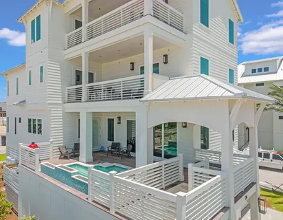 a house view with a outdoor space