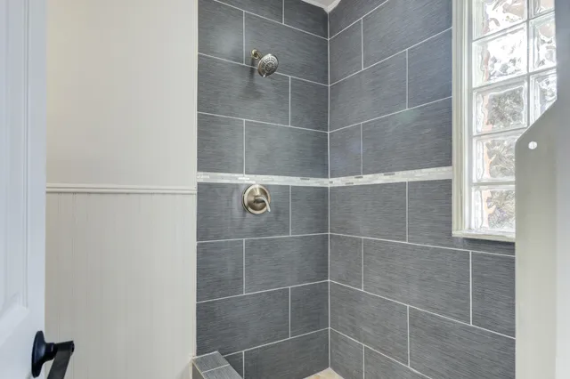 a bathroom with a shower