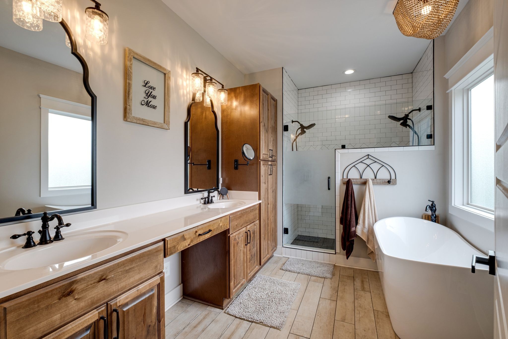 1227 Stayton Road Cumberland Furnace, TN 37051 - Photo 28 of 70 a spacious bathroom with a sink double vanity granite tub and shower