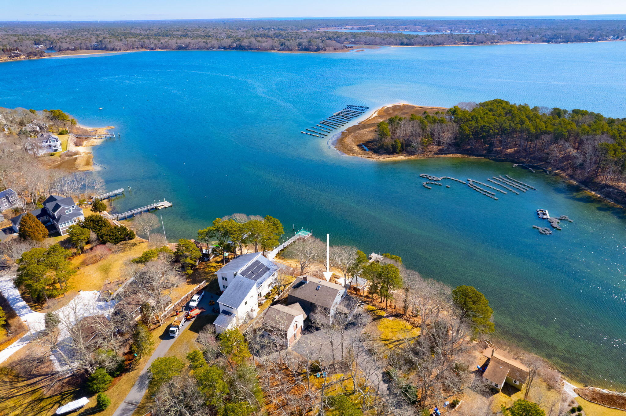 10 Circle Road East Falmouth, MA 02536 - Photo 41 of 65 an aerial view of a houses with a lake view