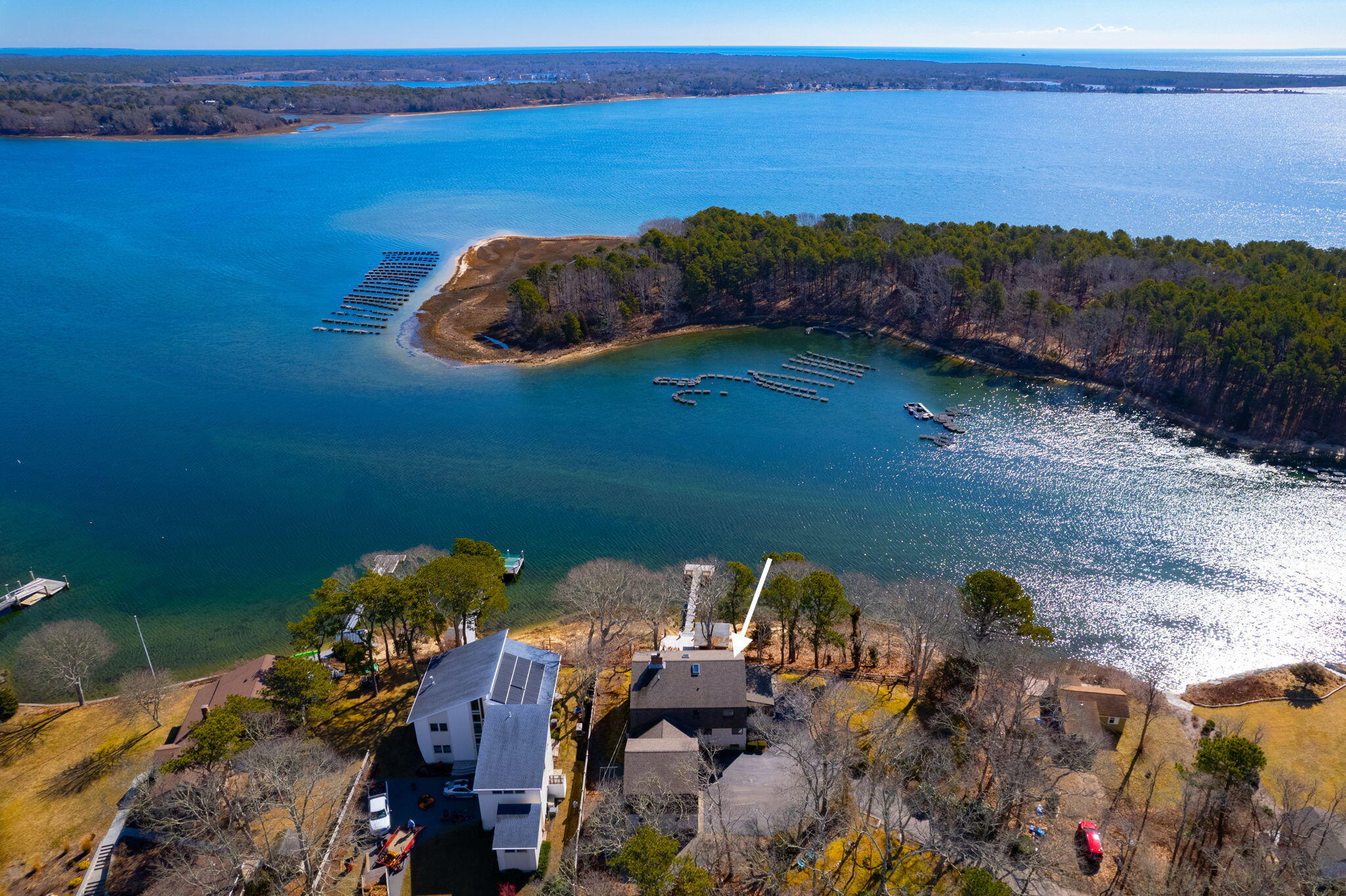 10 Circle Road East Falmouth, MA 02536 - Photo 59 of 65 an aerial view of a houses with ocean view