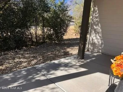 a view of a yard with trees