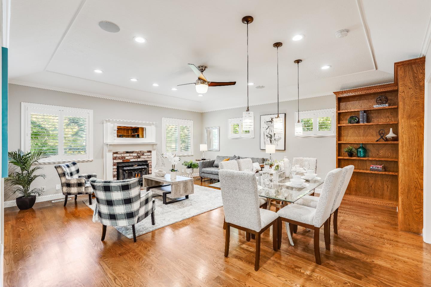 2275 Grant Road Los Altos, CA 94024 - Photo 19 of 66 a view of a dining room with furniture window and wooden floor