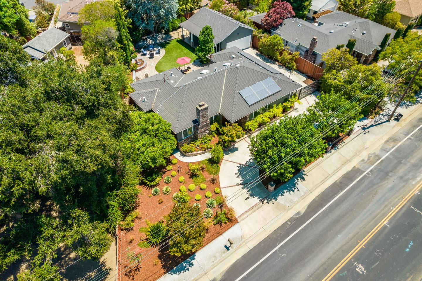 2275 Grant Road Los Altos, CA 94024 - Photo 59 of 66 an aerial view of a house with a yard