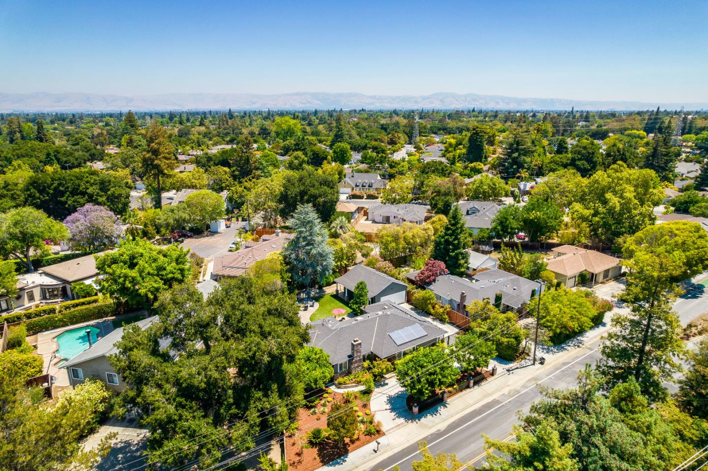 2275 Grant Road Los Altos, CA 94024 - Photo 65 of 66 an aerial view of a house with a yard