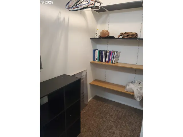 a close view of walk in closet