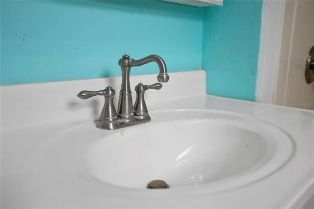 a close view of a sink
