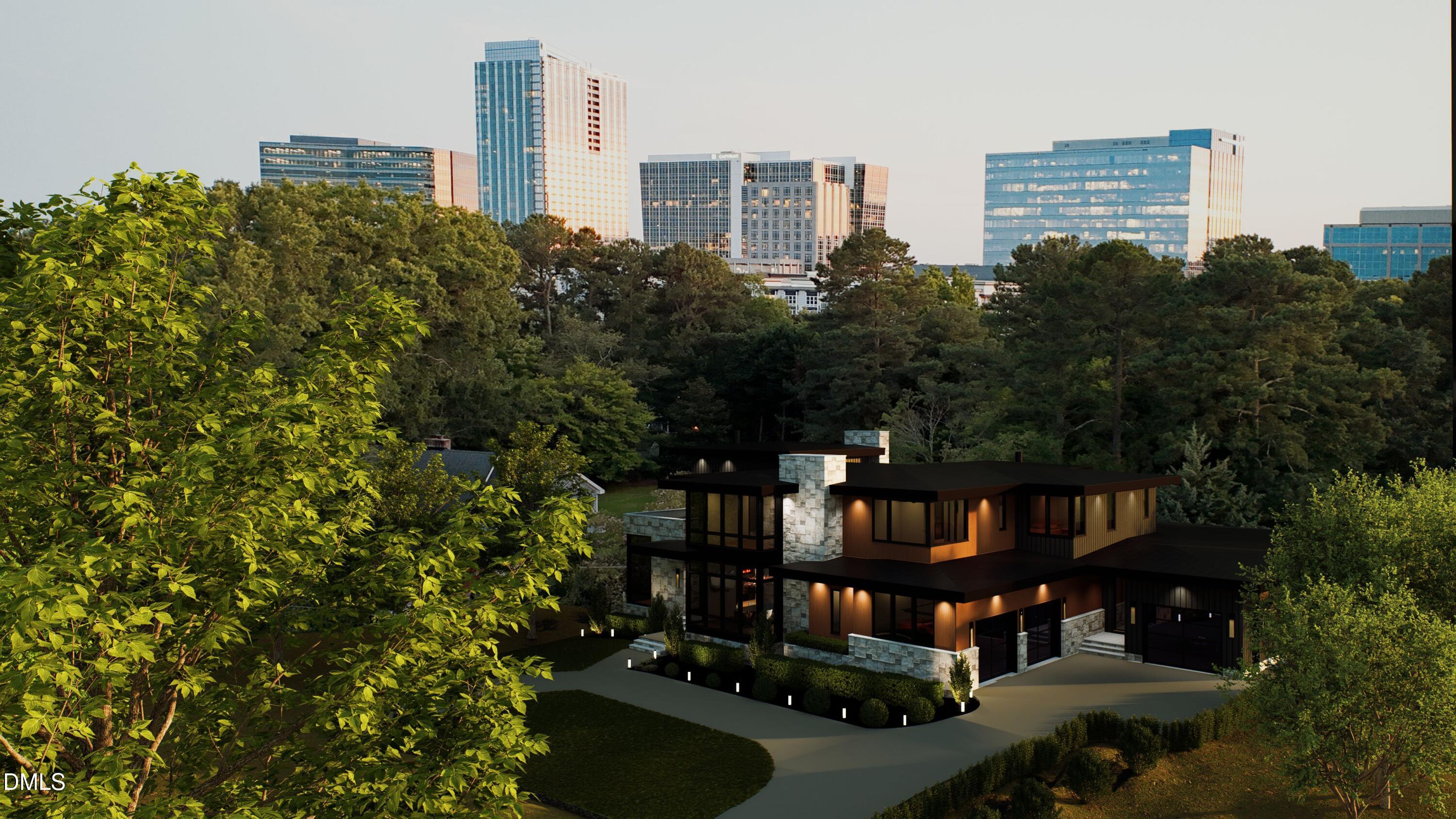 206 Lynwood Lane Raleigh, NC 27609 - Photo 18 of 33 a view of building with yard and staircase