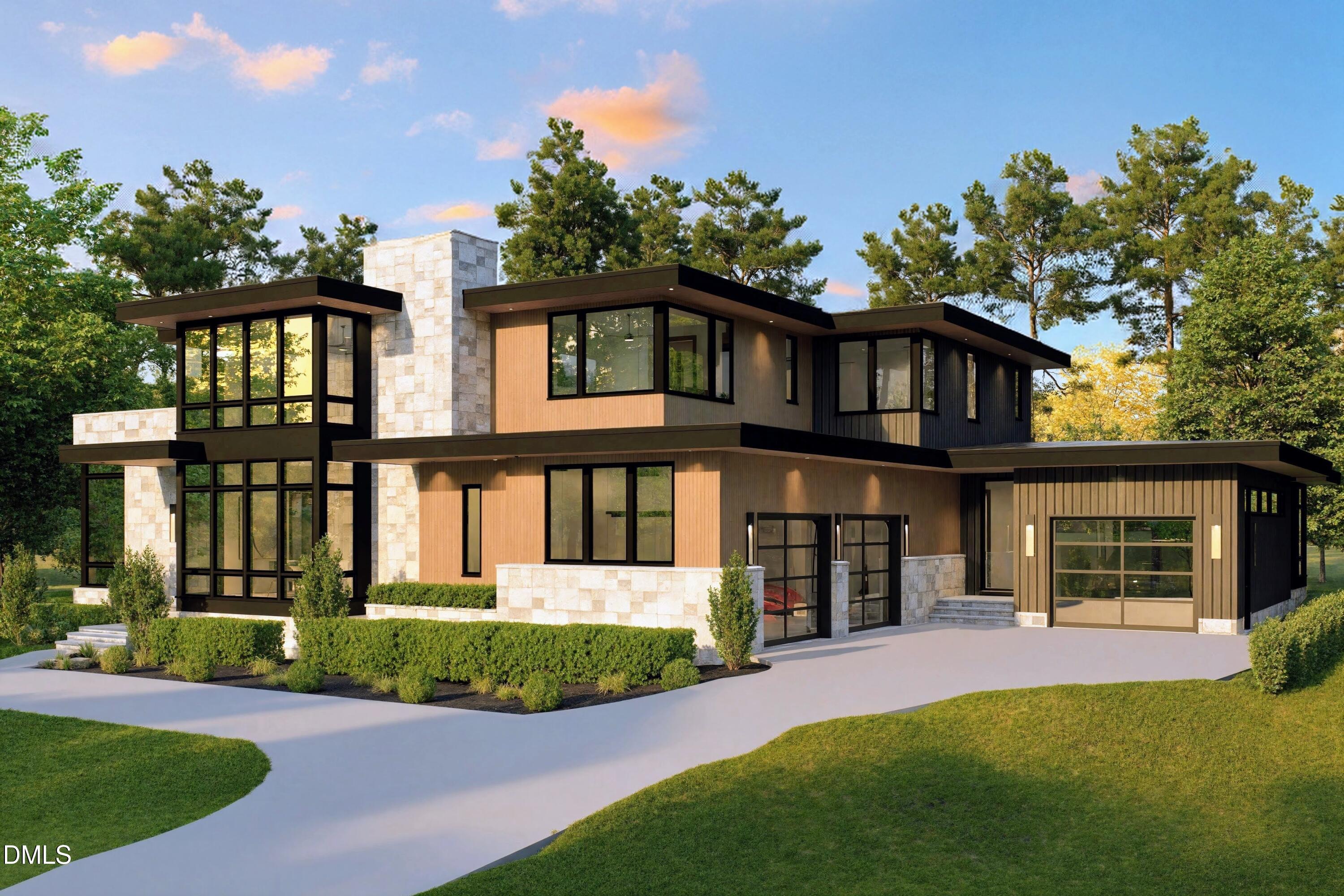 206 Lynwood Lane Raleigh, NC 27609 - Photo 19 of 37 a front view of a house with a garden and yard