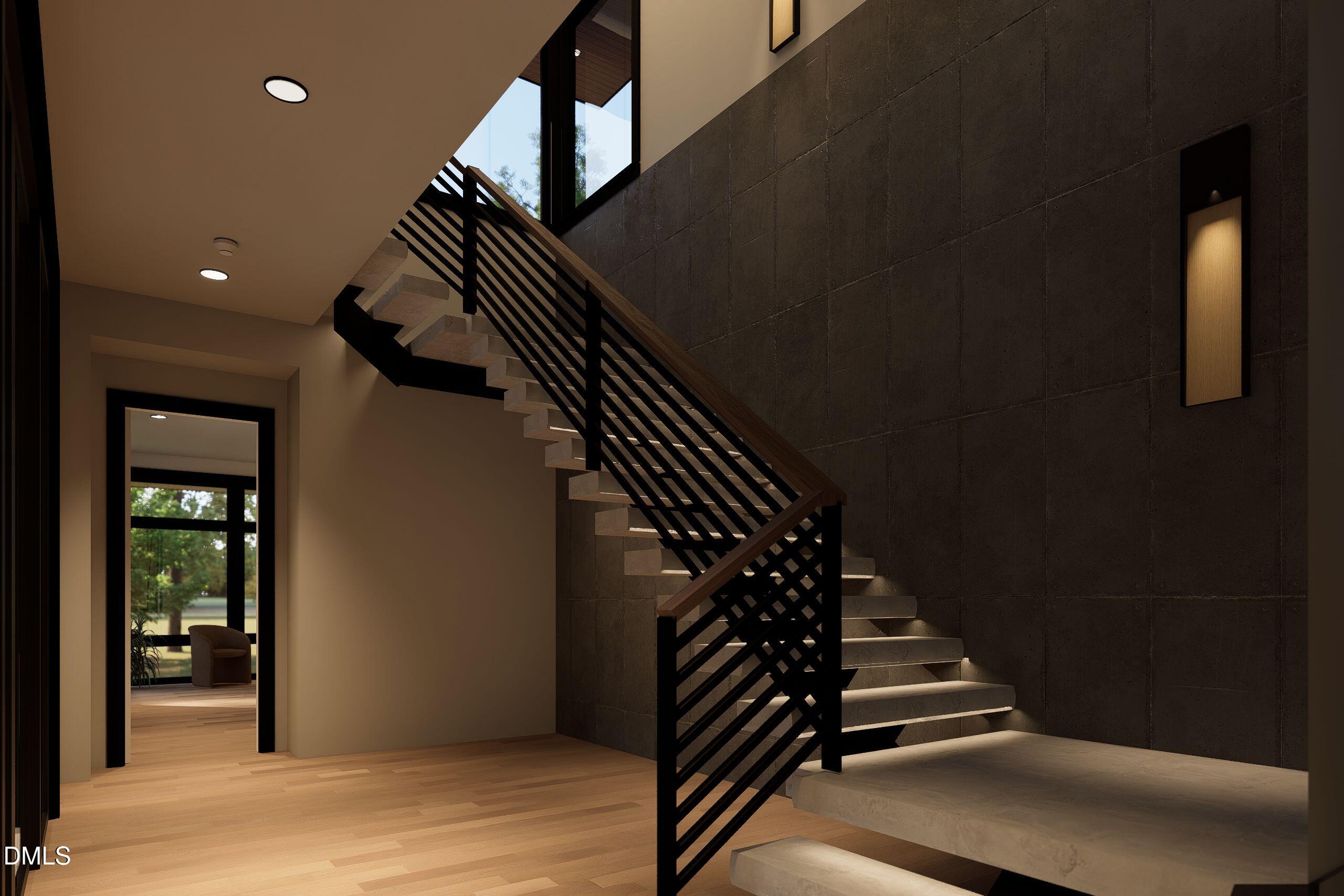 206 Lynwood Lane Raleigh, NC 27609 - Photo 27 of 37 a view of entryway and hall with wooden floor