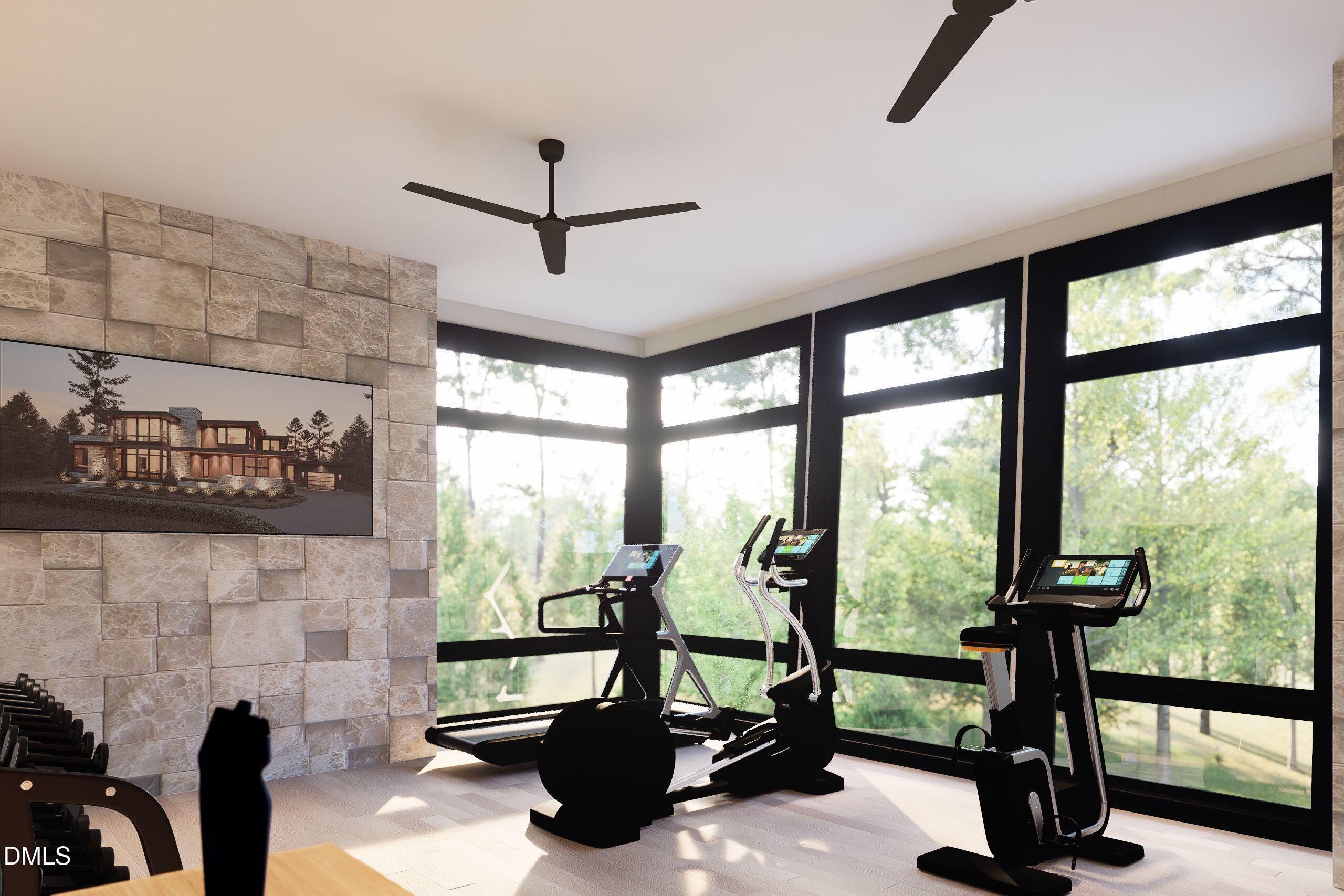 206 Lynwood Lane Raleigh, NC 27609 - Photo 28 of 37 a view of a livingroom with furniture and a floor to ceiling window