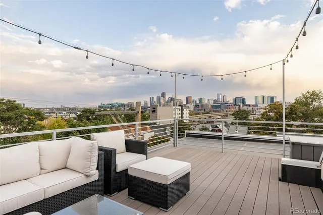 a view of a terrace with couches