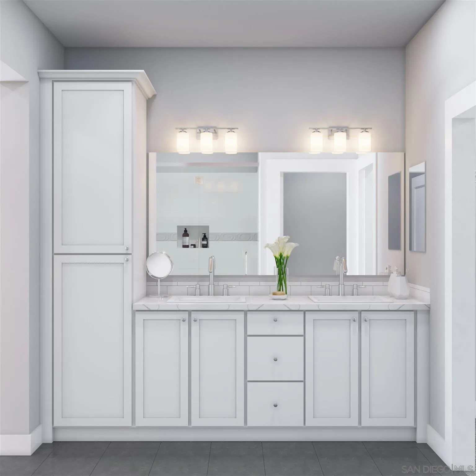 345 Oak Avenue Carlsbad, CA 92008 - Photo 12 of 21 a bathroom with a sink and a mirror