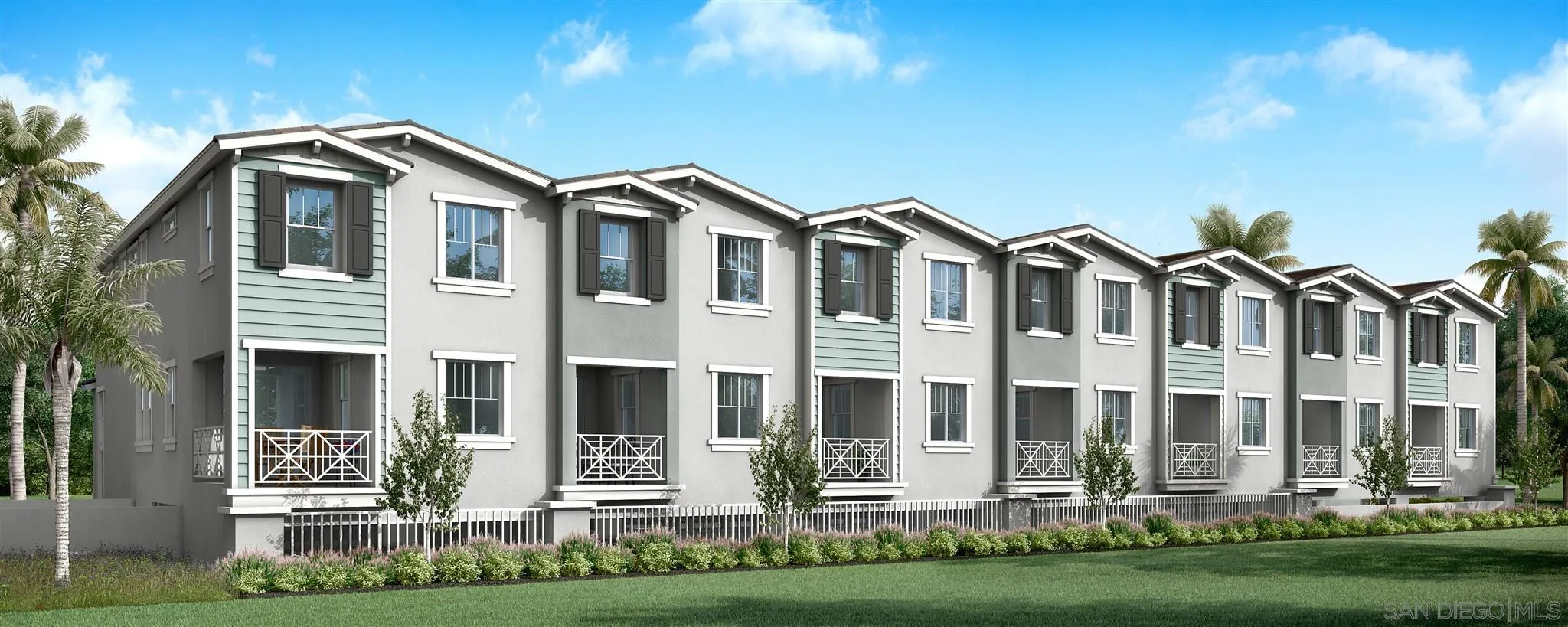 345 Oak Avenue Carlsbad, CA 92008 - Photo 20 of 21 a front view of a residential apartment building with a yard