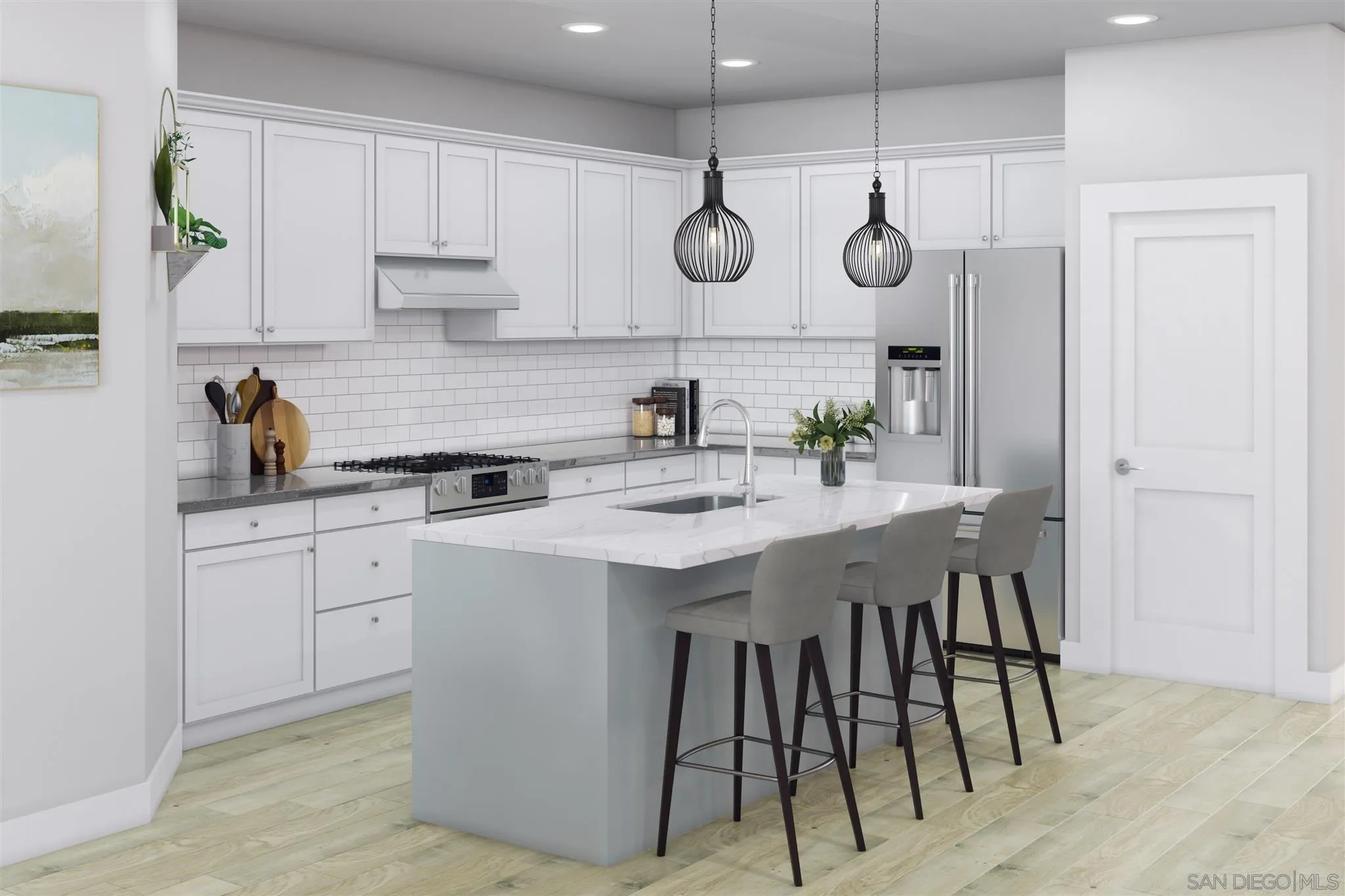 345 Oak Avenue Carlsbad, CA 92008 - Photo 7 of 21 a kitchen with cabinets and chairs