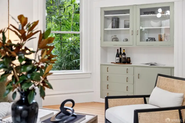 a living room with furniture